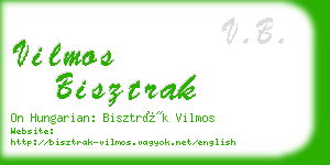 vilmos bisztrak business card